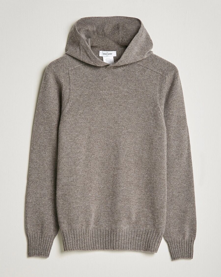 Gran Sasso Wool Hoodie Taupe Melange