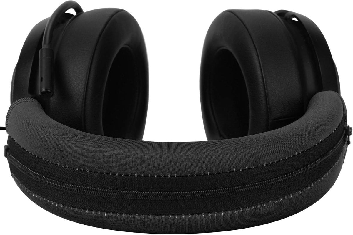 Kraken V2 & PRO Hoofdbandhoes Zwart - Vervangende Hoofdbandbeschermer met Rits voor Razer Kraken V2 & V2 Pro (Ovaal en Rond Kussen)