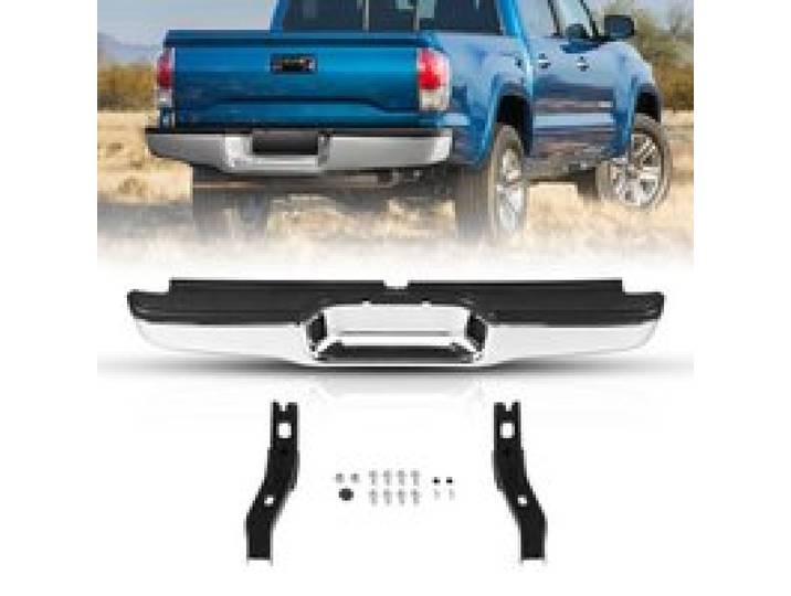 VEVOR Heckstoßstange, Kompatibel mit 1995-2004-Toyota Tacoma, Chromstahl-Heckstoßstange, Montage-Ersatz-Heckstoßstange mit Kennzeichenbeleuchtung und Trittpolster, ohne Sensorlöcher, für TO1102215