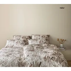 Elegante Feinbiber Bettwäsche Monkeys - 135x200 cm + 80x80 cm	natur
