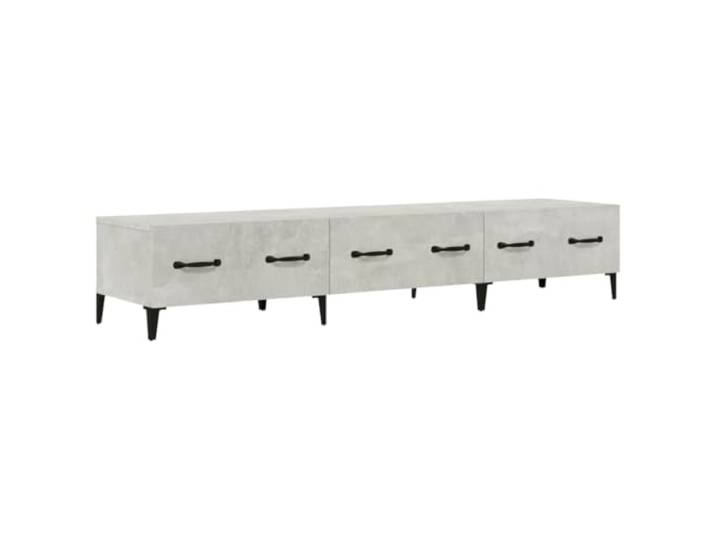 GKHPYURE TV-Schrank grau Beton 150 x 34,5 x 30 cm Holz mehrschichtig Mit Schubladen, Multimedia-Einheit, robuster Platte, einfache Montage, für Wohnzimmer