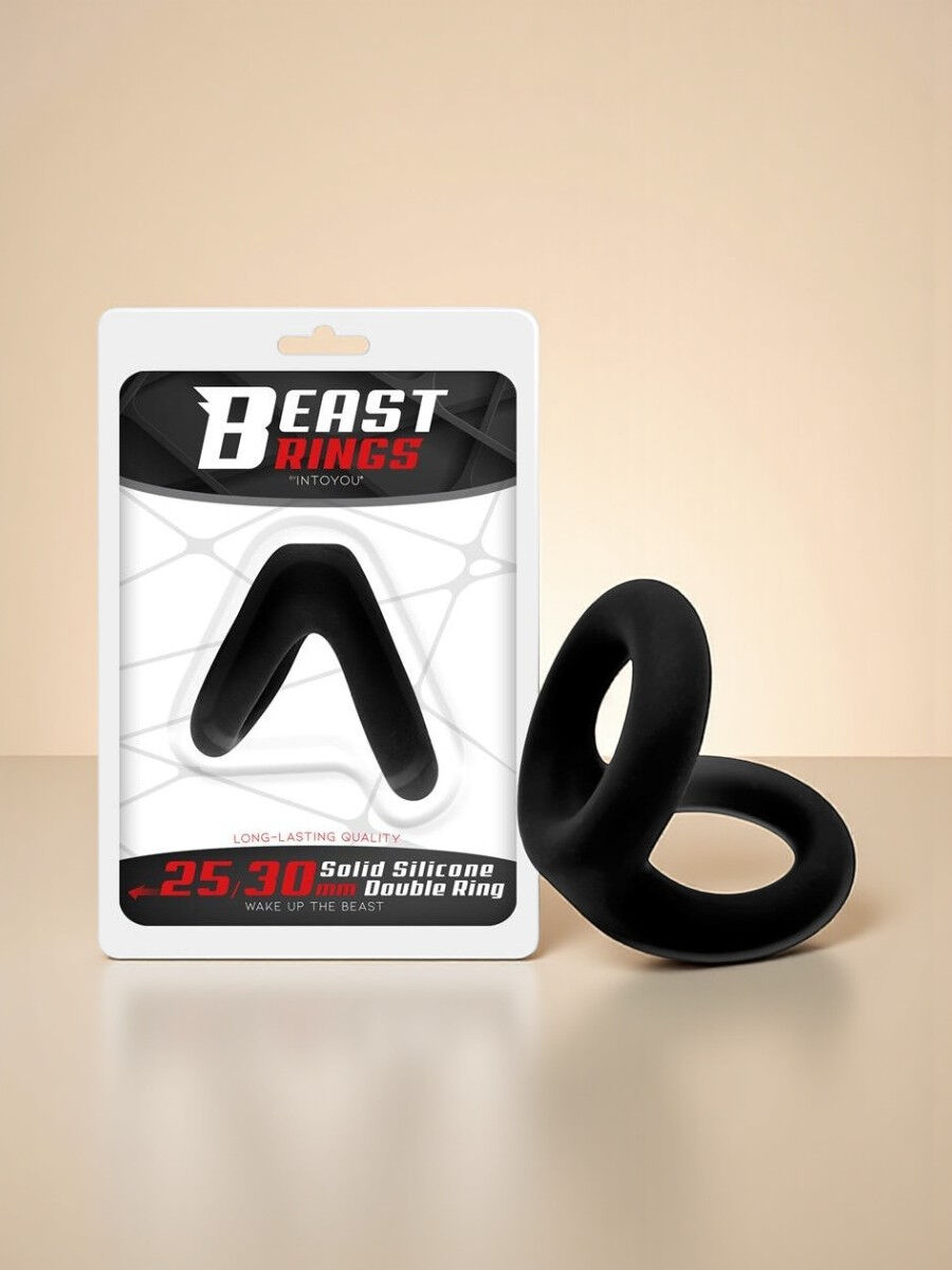 BEAST RINGS Anneau double pour pénis en silicone solide 2,5 / 3 cm