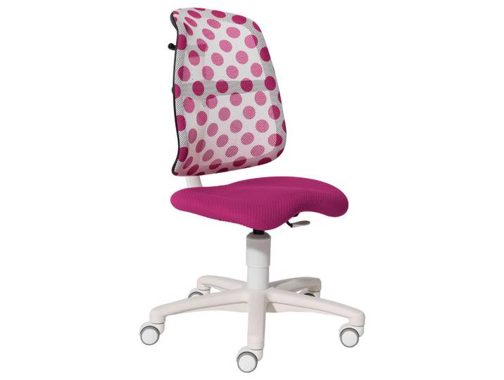 Paidi Jugenddrehstuhl, Weiß, Brombeere, Metall, Drehkreuz, 46x92-100x27-30.5 cm, lichtecht, mit Griff, Arbeitszimmer, Bürostühle, Jugendschreibtischstühle & Kinderschreibtischstühle