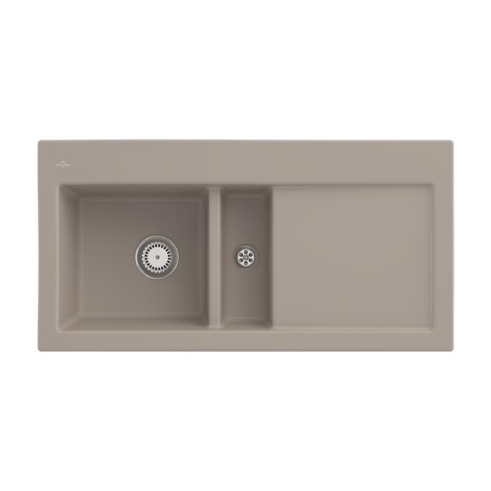 Villeroy und Boch Subway 60 Einbauspüle 677000AM Spülbecken links, 1000 x 510 mm, almond CeramicPlus