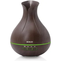 Sogo, Aroma Diffuser, Ultrasonic Humidifier and Aroma Diffuser - 400ml, Dark wood (400 ml)