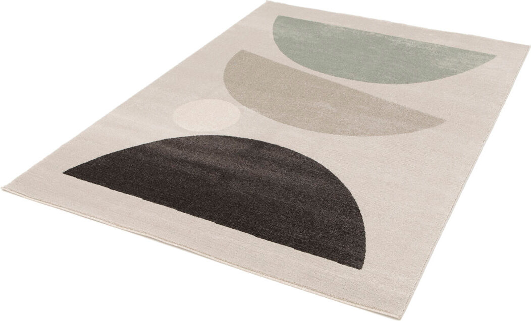 George Oliver Candelario Rectangle Geometric Area Rug Cream;Green;Black Rectangle 120 x 170cm