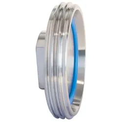 Milchrohrverschraubung Endstopfen, DN 65, Edelstahl 1.4301, NBR blau, AG 95x1/6