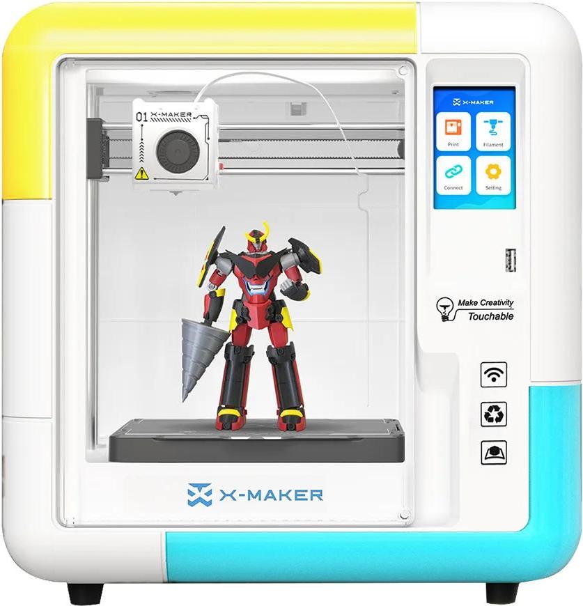 X-MAKER AI+ V4.0 - 3D-Drucker - 0,05 mm Präzision - 400 mm/s Druckgeschwindigkeit - 150×150×150 mm Bauraum - 260 °C Düsentemperatur - Rot