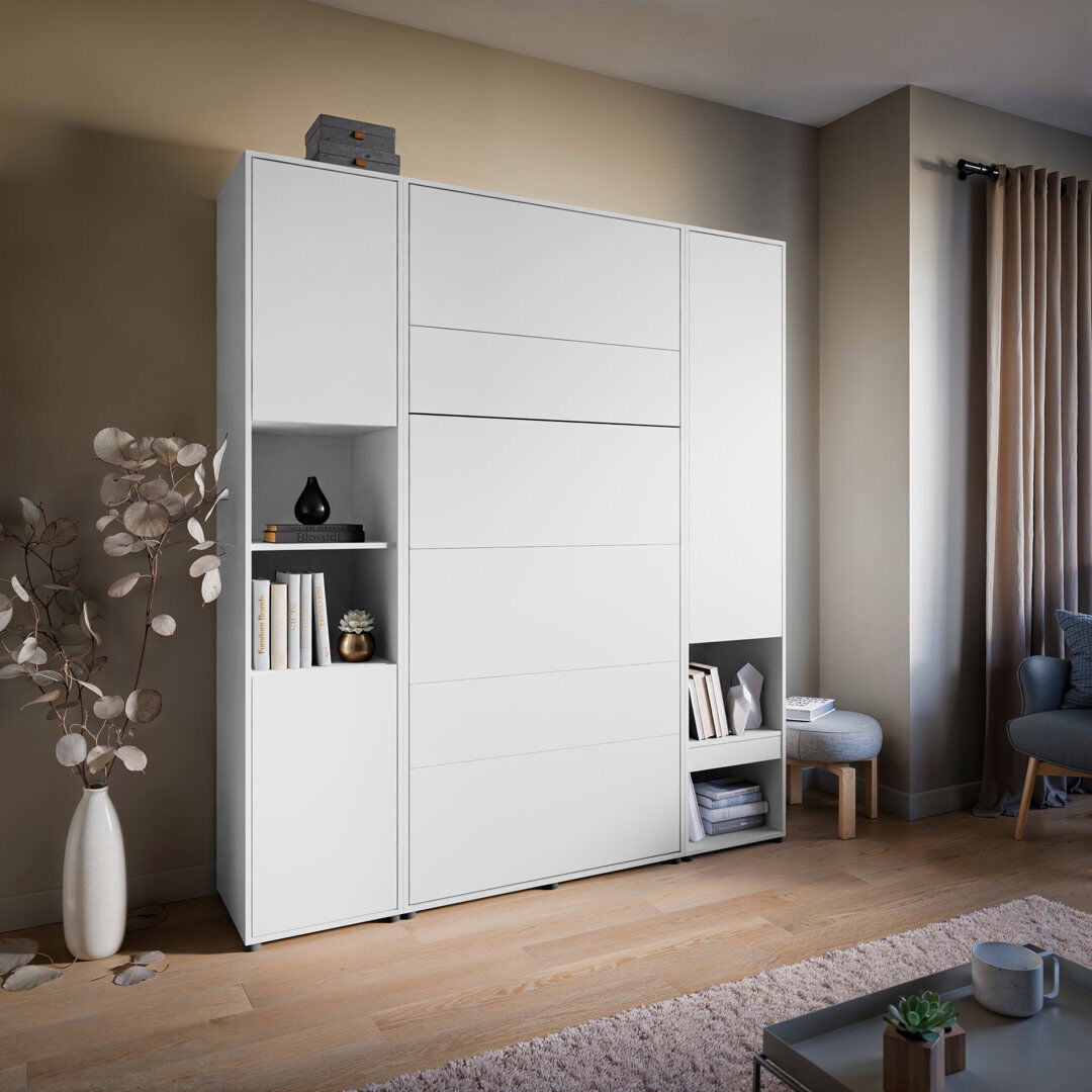 Ebern Designs Nadarius Murphy Bed White Matt Single (3')