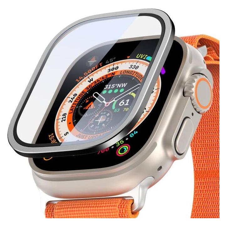 Dux Ducis Flas gehärtetes Glas mit Aluminiumrahmen für Apple Watch Ultra 49 mm - Schwarz (1534493472)