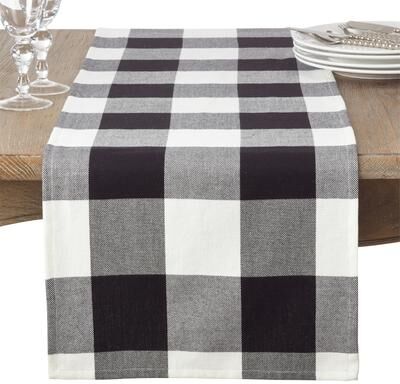 Saro Lifestyle Cotton Table Runner With Buffalo Plaid Pattern