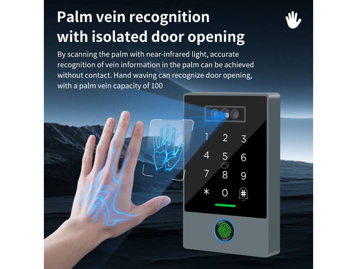 TTLOCK reconnaissance faciale vidéo sonnette interphone Machine de présence empreinte digitale + veine de la paume + reconnaissance faciale 3D 3-en-1 IP67