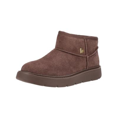 Stiefelette SKECHERS "Skechers Stiefelette Veloursleder", Damen, Gr. 40, braun (chocolate), Schuhe Stiefelette