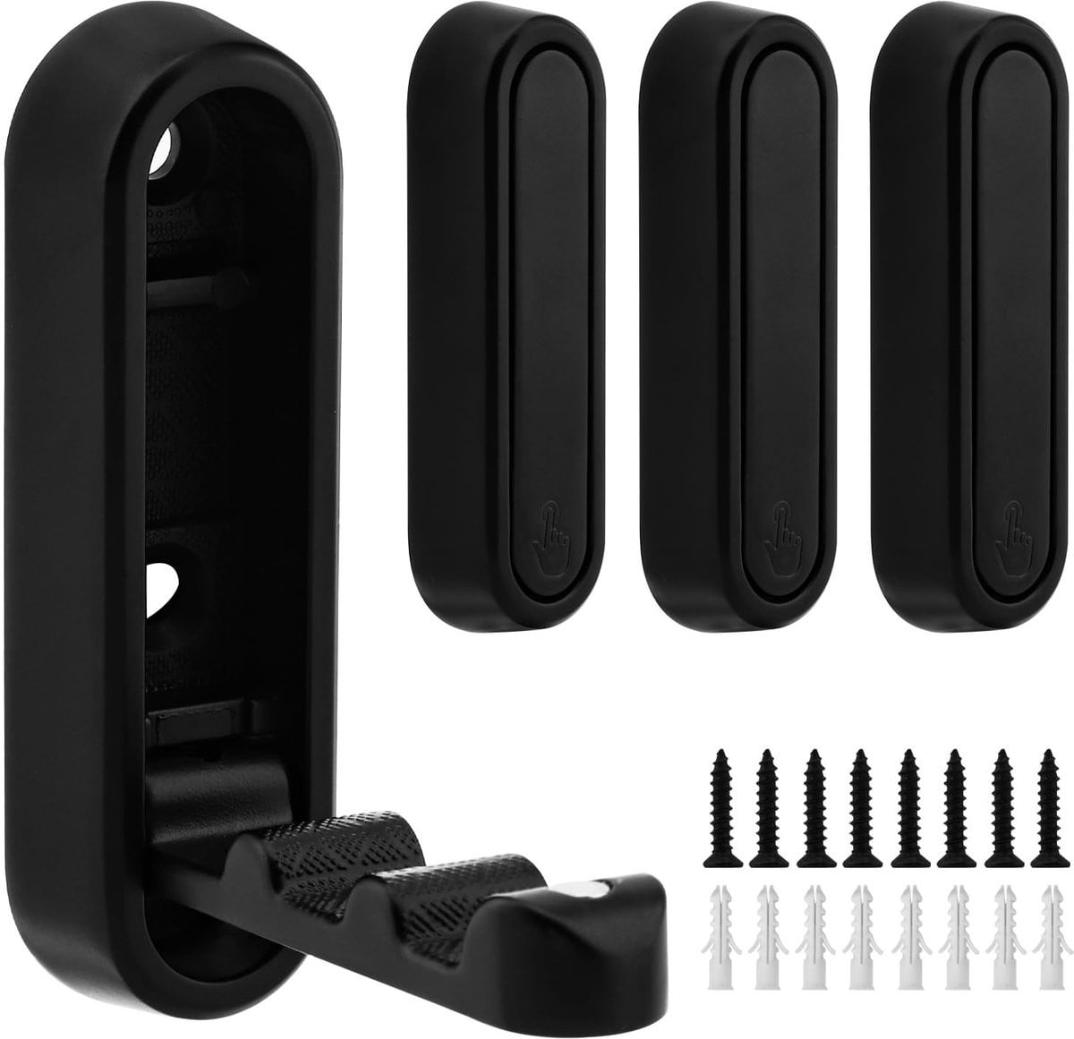 Omgoods Set van 4 opvouwbare wandhaken van zinklegering