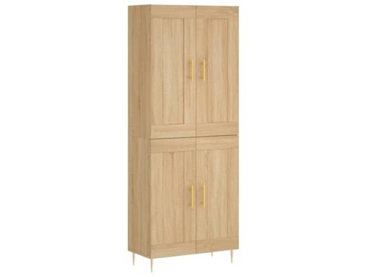 GFMGUEMV Highboard Sonoma-Eiche 69,5x34x180 cm Holzwerkstoff mit Türen Stauraum, Drehtüren, Eisenbeine, Holzwerkstoff, Sonoma-Eiche, 69,5x34x180 cm