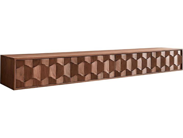 DELIFE Lowboard Fevo, Akazie Braun 200 cm 4 Türen schwebend Lowboard