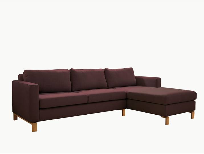 3-Sitzer Ecksofa Linea Nova - Eckteil rechts - Florenz - maron - Hohe Armlehne - Fuß konisch