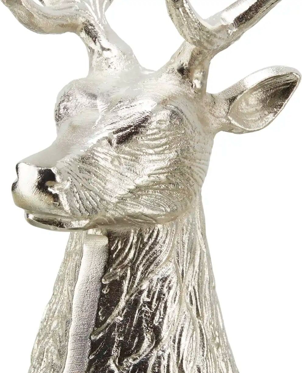 HOME STORY Dekofigur Hirschkopf   ¦ silber ¦ Aluminium ¦ Maße (cm): B: 20,5 H: