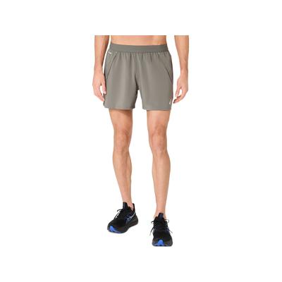 Laufshorts ASICS "ROAD 5IN SHORT", Herren, Gr. L, N-Gr, grau (truffle grau), Obermaterial: 100% Polyester, Hosen, ACTIBREEZE™ Technologie, Schnelltrocknend, Atmungsaktiv