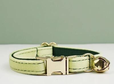 Uplift Essentials Velvet Bowknot Personalized Cat Collar cat Collar Light Green l