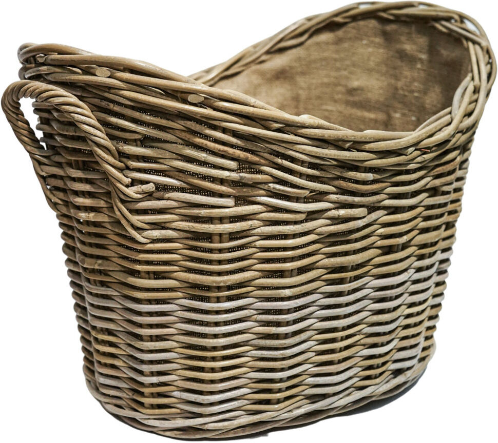 Ivyline Wicker log basket oval lined 55cm 1