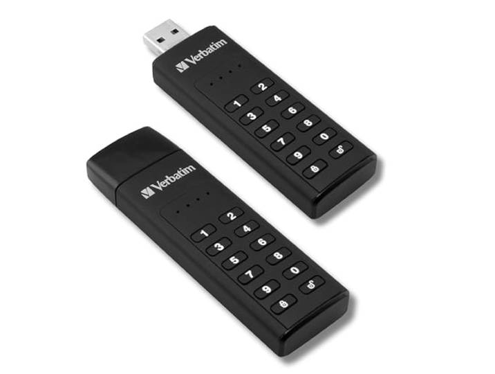 Verbatim Keypad Secure USB 3.0-station - 64 GB, gegevensopslag met wachtwoordbeveiliging, incl. USB-A naar USB-A verlengkabel, zwart