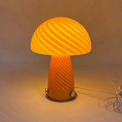 Uplifted Goods Glass Mushroom Lamp Nordic Bauhaus Vintage Style orange