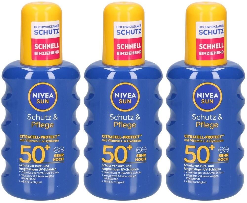 Nivea Sun Schutz & Pflege Sonnenspray LSF 50+ 200ml x3 3x200 ml