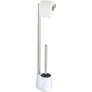 Wenko WC-Garnitur Adrada, 23745100, Metall verchromt & Keramik weiß