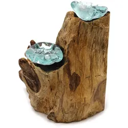Molton Glass Candle Double Holder on Wood