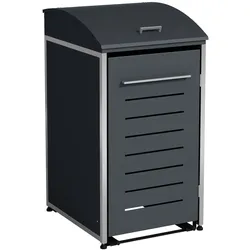 Mülltonnenbox KIEL 72x83x136cm für Tonnen 120 und 240 Liter, Stahl anthrazit + Edelstahl