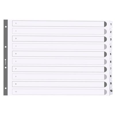 Exacompta Bedruckte Register mit plastifizierten Taben, 10 Taben von 1 bis 10, DIN A3