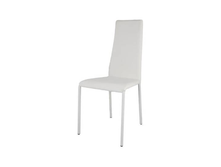 Tommychairs - Chaise cuisine SOPHIE LUX structure en acier assise et dossier revêtus en simil cuir blanc