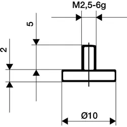 KÄFER Messeins.D.20mm plan M2,5 STA z.Messuhren - 62126