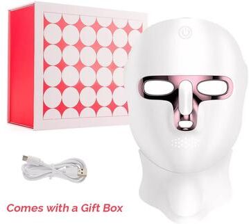 Inspired Finds 7 Color LED Face & Neck Mask Skin Rejuvenation, Anti Aging & Whitening Beauty Treatment gift Box