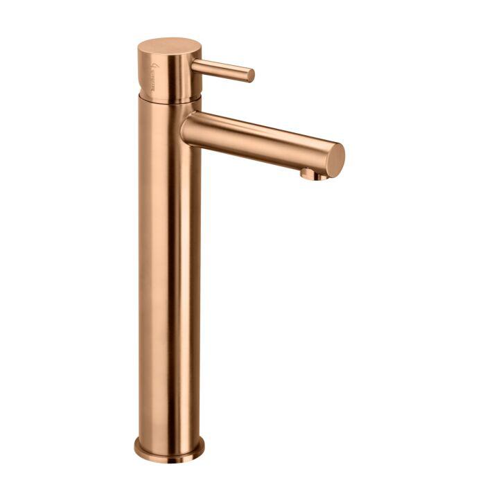 Herzbach Design iX PVD Waschtischarmatur 21.133200.2.39 L-Size, erhöhter Schaft, ohne Ablaufgarnitur, Copper Steel