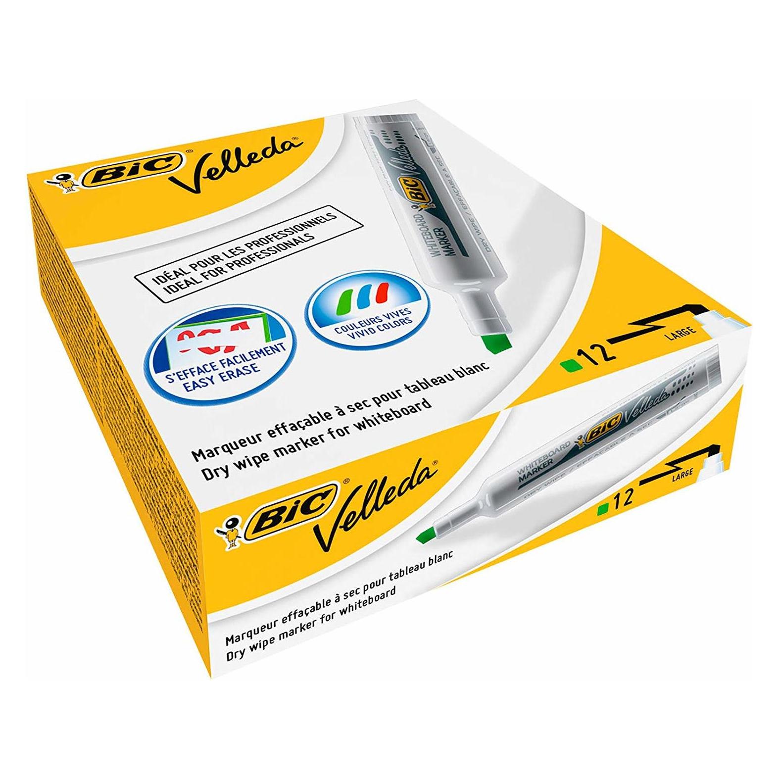 Bic Velleda 1791 Textmarker 12 Stück Stumpfe Spitze Grün (12x) (9431971)