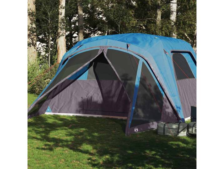 vidaXL Familienzelt mit Vorzelt 6 Personen Blau Wasserdicht
