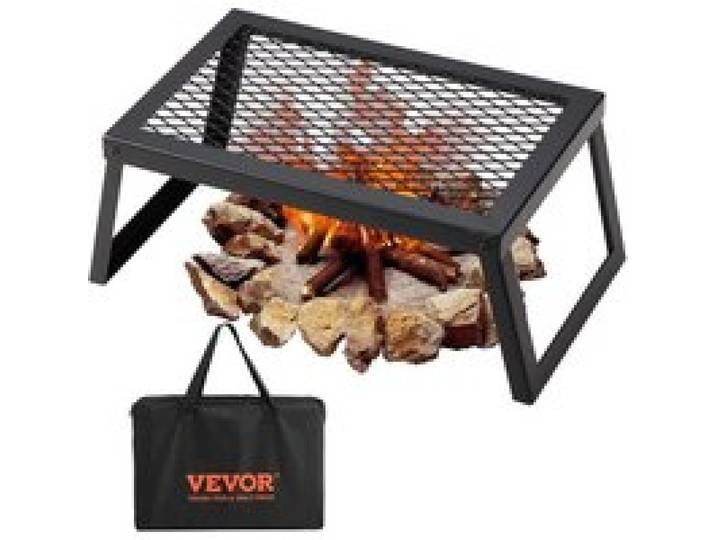 VEVOR BBQ Gills Holzkohlegrill Klappgrill 458 x 305 x 205 mm, Tischgrill Tragbarer Reisegrill 6 kg Belastbar, Outdoor Faltbar Picknickgrill Campinggrill Schwarz 300 ℃, für Terrasse, Camping, Party