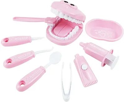 Perfect Picks Market Pretend Toy Medical Kit For Kids, Plastic Simulation Dentist Play Set, Role Play Game For Children pink