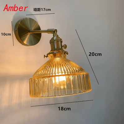 Inspire Curations Nordic Green Glass Wall Lamp Artistic Indoor Sconce amber tape Bulb
