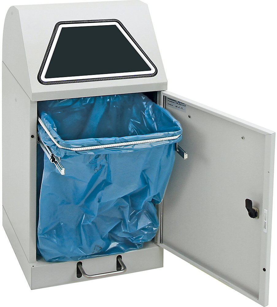 kaiserkraft Wertstoffsammler mit Pedal, mit Abfallsackhalterung, Volumen 45 l, lichtgrau