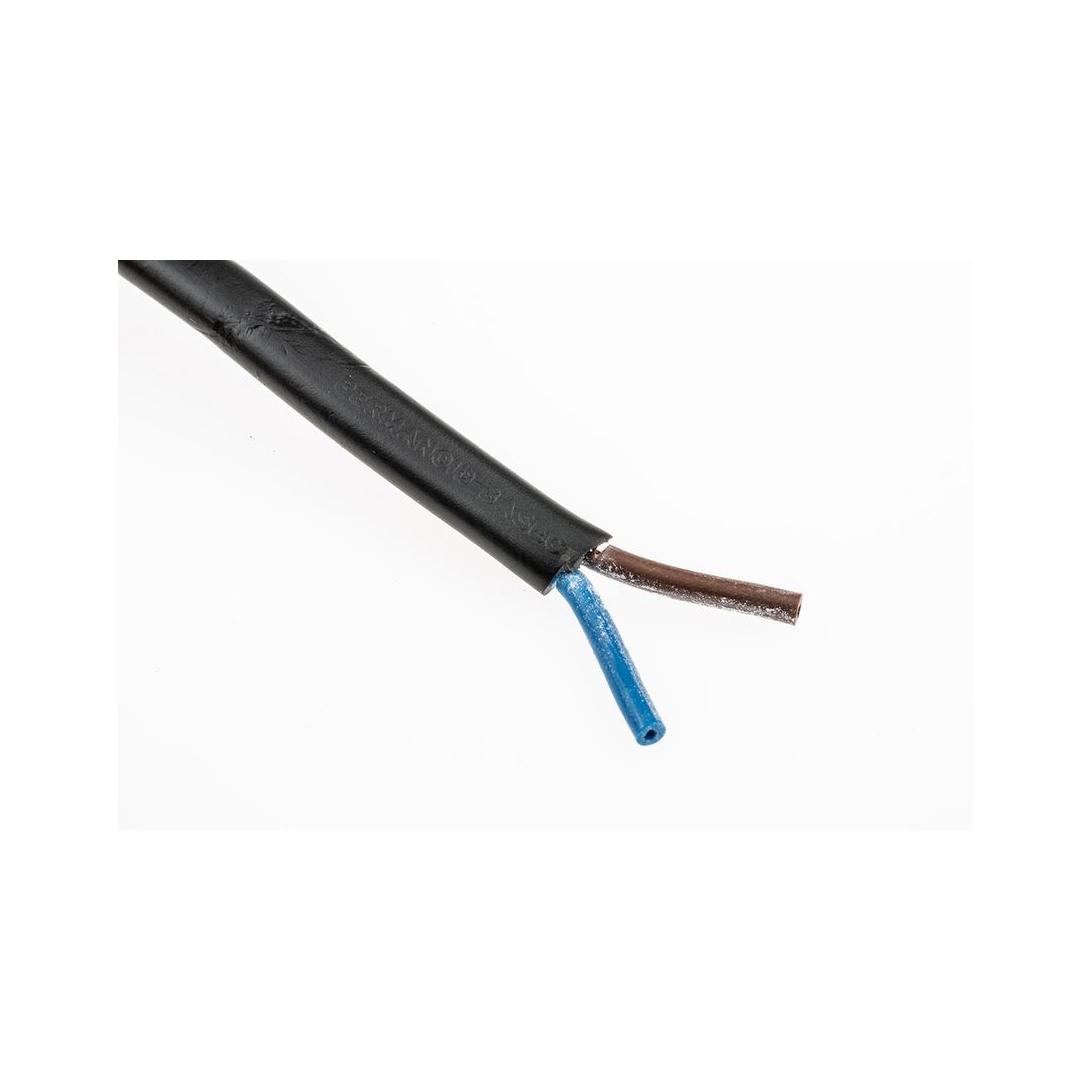 RS PRO Netzkabel flexibel 2x0,5mm sw (100 m) (491829)