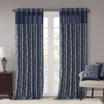 Madison Park Aubrey Jacquard Curtain Panel Pair