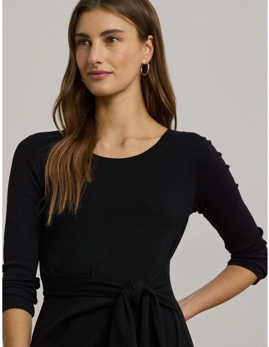 LAUREN RALPH LAUREN Robe midi à col rond manches longues, IMALAH