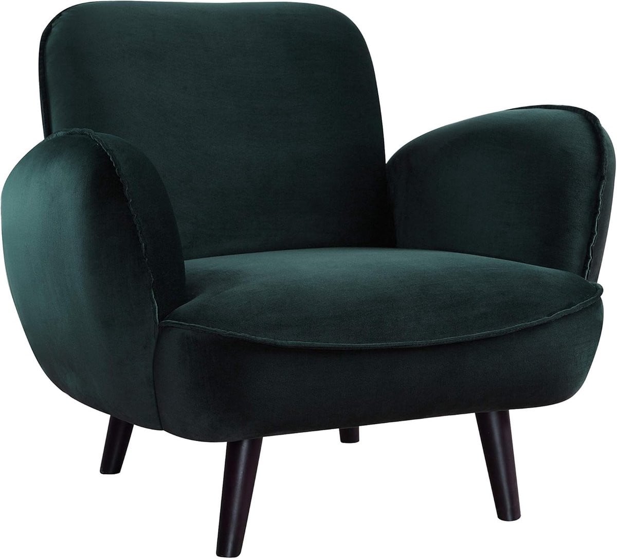 Groene fluwelen fauteuil voor een comfortabele en stijlvolle zithoek