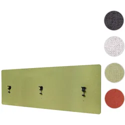 Akustik-Tischtrennwand HWC-G75, Büro-Sichtschutz Schreibtisch Pinnwand, doppelwandig Stoff/Textil ~ 60x160cm grün