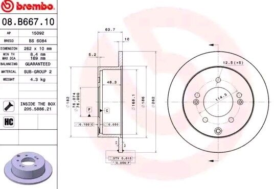 BREMBO 08.B667.11 Brake disc