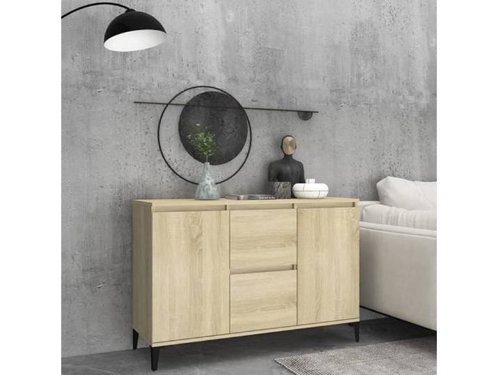 Buffet Meuble de Rangement Placard de Rangement Meuble de Cuisine Buffet Chêne Sonoma 104x35x70 cm Aggloméré[199]