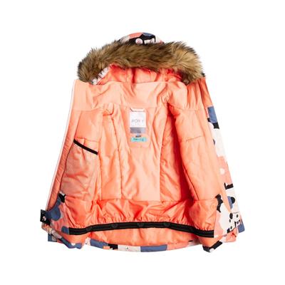 Snowboardjacke ROXY "Roxy Pie", Mädchen, Gr. 16, orange (pink salt prima), Obermaterial: 55% Polyester, 45% Polyester., Jacken Snowboardjacke